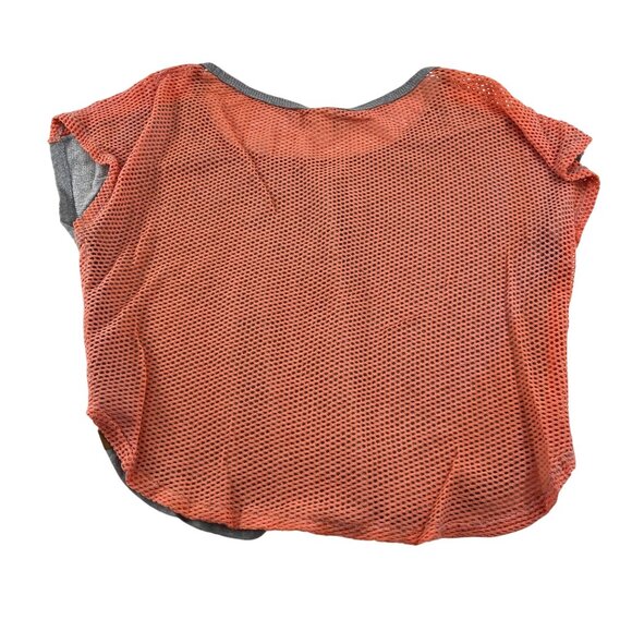 Roxy Women's Mesh Overlay Top Small Gray & Coral oversized - Picture 4 of 4